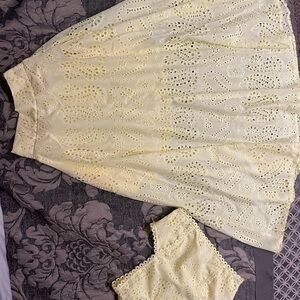 Buttery Yellow Lace Tank & Skirt Set